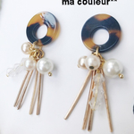 べっ甲×goldfringe pierce or earring