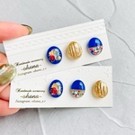 【再販4点】SAMURAI BLUE⚽️💙小粒の3点セットピアス＆イヤリング