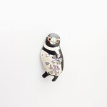 フンボルトペンギン桜螺鈿 漆ブローチ