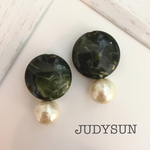 カーキマーブル&ゆらゆらコットンパール