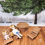ミニチュア　1/12デッキチェア　標準タイプと幅広タイプの2種類
