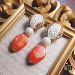 レトロボタンピアス