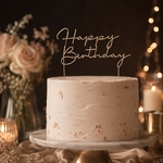 【new】Happy   Birthday  ケーキトッパー　*シャンパンゴールドcolor * 𝑤𝑖𝑟𝑒 𝑎𝑟𝑡  お誕生日飾り　英字　文字