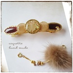 2wayミンクファーbarrette～ボルドー