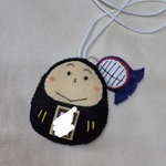 to様オーダー品【完成品】fight黒だるまさんお守り剣道面&竹刀チャーム付