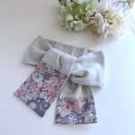 Liberty*サラリの着け心地*ガーゼマフラーフェイスタオル*リバティフラワー*ピンクグレー*ペールグレー*大人の上品カラー*日よけ*手拭い*汗拭き