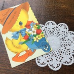 アンテークメッセージカード使用済み Duck