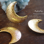 gold moon ☽ 梨地パーツ 10個