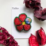 ビーズブローチ【ミニラフレシア】ビーズ刺繍