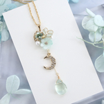 ミントグリーン✴︎月とフローライトのネックレス