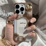 【Brown】【選べるカード】ニュアンスiPhoneケース￤シェル￤ハート￤全機種対応