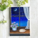 アクリル画《原画》  ✴︎  Rainy Blueの夢 ✴︎