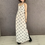 ドット柄キャミソールワンピース　白　ストレートライン　22cmドール　ドール服　ピュアニーモ
