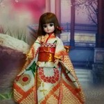 ㊸　リカちゃん　ブライス　人形　着物＆帯のセット　（振袖）