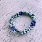 【1連15コセット】JIRI＊IVANA#czech beads#チェコビーズflower14✖️13㍉　mixassort blue/copper