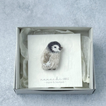 ▷新作 もふもふ子ペンギンの刺繍ブローチ