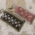 インド刺繍ブレード付きミニポーチ☆2色からお選びください