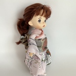 No.844  モンストドール振袖　ピンクに花　金彩