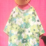 レトロ水彩フラワーワンピース green