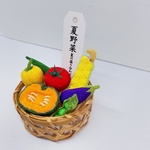 《 さらに小さく可愛く！ 手のひらサイズの彩り、ちりめん夏野菜 》　夏野菜の詰め合わせミニミニかご盛りセット　ちりめん細工　夏のインテリア 　 