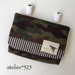【再販】マチ付き移動ポケット カモフラ×ヒッコリー