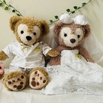 ダッフィー＆シェリーメイ　🤵👰コスチューム　ウェディングドレス　結婚式　ウェディング　ダッフィ服　シェリーメイ服　シェリーメイ着せ替え　シェリーメイ　ハンドメイドコスチューム　ダッフィーウェディング