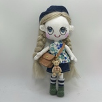 ブルーのベレー帽のドールチャーム