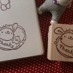 消しゴムはんこ♪　うさぎとひよこ　Ｔｈａｎｋｓ　ありがとう