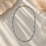 Sea Breeze Necklace🫧 ビーズネックレス ハンドメイド チョーカー 海 夏 ブルー　サージカルステンレス　金属アレルギー対応