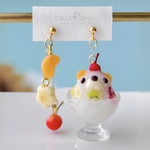 白くまさんのしろくまかき氷　ピアス/イヤリング*ミニチュア