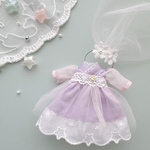 天の川の織姫ドレス 〜ベール付きヘッドドレスset〜11cmドール用