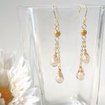 シャンパンゴールドのしずくピアス