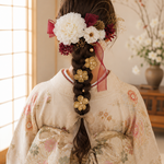 紅花の和スタイル髪飾り