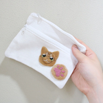 愛猫フェルトワッペンポーチ　茶トラ