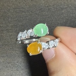 本翡翠指輪　リング　翡翠 オレンジジェイド　可愛い　ミャンマー産　氷種