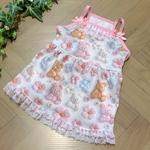 【SALE】Mサイズ＊お花とくま柄キャミワンピース