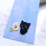 お札を折らずに贈りたい！ 色々使える封筒＊黒猫　お年玉袋 ポチ袋 ねこ ブルー