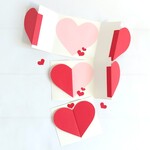 赤いハートの♥️ハート＆ハート愛のこもったメッセージカード♡バレンタインカード♡手づくりカード♡3枚セット