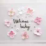 M10＊Welcome baby flower✳︎マタニティフォトシール＊繰り返し貼れるボディジュエリーシール＊hello  baby