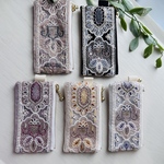【カラビナ付き】10cmインド刺繍リボン　ミニポーチ　コインケース