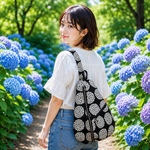 しずく型 ワンショルダーバッグ 長さ調節可能 北欧紫陽花 