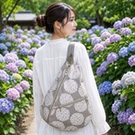 しずく型 ワンショルダーバック 長さ調節可能 紫陽花 グレージュ