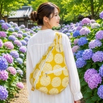 しずく型 ワンショルダーバッグ 長さ調節可能 紫陽花 マスタード