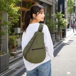 帆布　しずく型　ワンショルダーバック　ボディーバック　長さ調節可能　大人の帆布　オリーブ色
