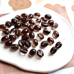 【新作】つやつやガラスのコーヒー豆ビーズ（11×8.5mm）ロストブラウン