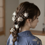 一本から選べる　人気　シンプル　ドライフラワー　紫陽花　かすみ草　お花　お呼ばれ　結婚式　成人式　振袖　卒業式　七五三　参列　和装 洋装　ヘアアクセサリー　髪飾り　プラチナ　グレー　白　ウェディング　