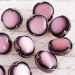 ■ラスト■6個入■20mm■　ビンテージボタン (マーブルピンク大)　アクセサリーに!!　［0407-20] 