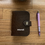 10th。minne限定【m5とってもシンプル 焦茶oil 3.5 少しワイルド】ミニ５システム手帳 Ｃヌメ革 染料オイル仕上 micro5 mini5 251009