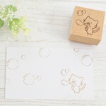 シャボン玉をふく猫ちゃんのはんこ