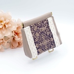 贅沢✨両面刺繍🪡大人のインド刺繍バネ口ポーチ/片手で開閉スマートバネ口ポーチ/フェイクレザー×インド刺繍リボン/12cmバネ口ポーチ/🧵受注製作